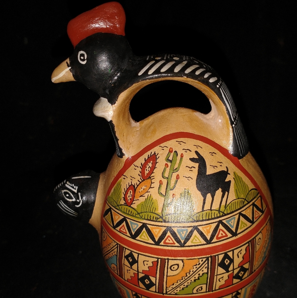 VINTAGE CUSCO PERU POTTERY PITCHER